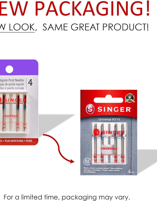 Load image into Gallery viewer, 4723 Universal Regular Point Sewing Machine Needles, Size 90/14, 4-Count
