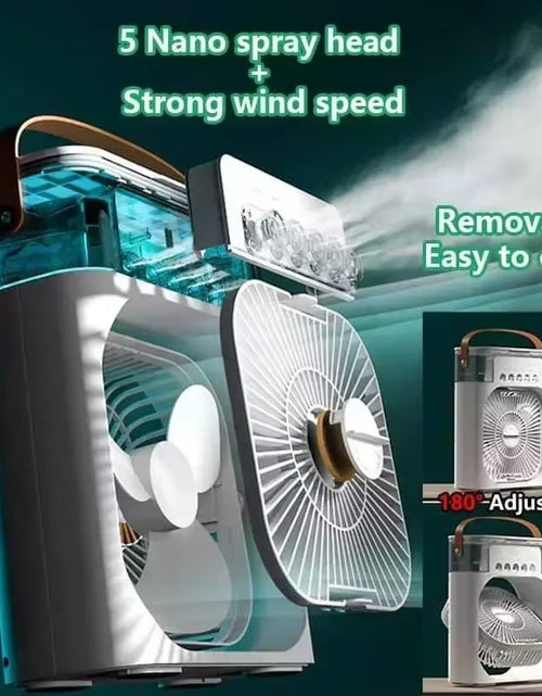Load image into Gallery viewer, New 3 in 1 Fan Air Conditioner Household Small Air Cooler LED Night Light Portable Humidifier Air Adjustment Fan Office Home Fan
