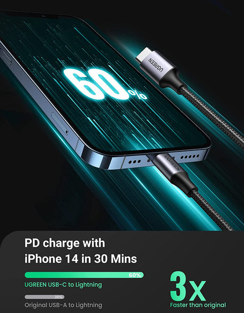 Load image into Gallery viewer, USB C to Lightning Cable 6FT - Mfi Certification Lightning Cable Compatible with Iphone 14/14 Pro/14 Pro Max, Iphone 13/12/11/X/XR/XS/8 Series, Ipad 9, Airpods Pro, and More
