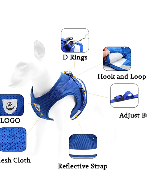 Load image into Gallery viewer, Reflective Dog Harness with Leash Adjustable Pet Harnesses Vest for Small Medium Dog Soft Outdoor Breathable Puppy Chest Strap
