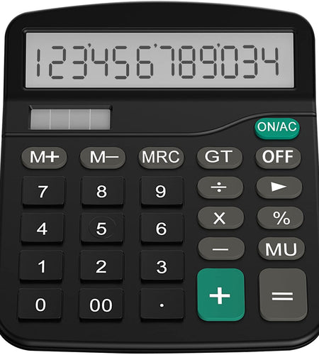 Calculator, Standard Function Desktop Calculator, Black