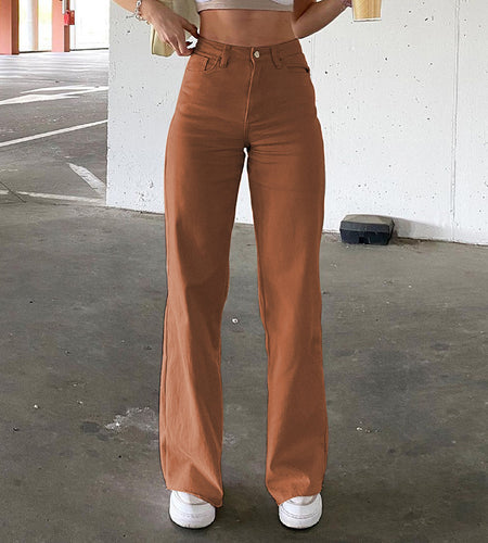 Spice Girl Style High Waist Slim Jeans Bell Bottoms