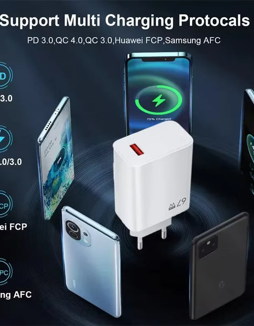 Load image into Gallery viewer, Gan USB Fast Charger Quick Charge 3.0 for Xiaomi 14 13 12 11 10 Ultra Redmi Note 12T 13 Pro Turbo 6A USB Type C Charging Cable
