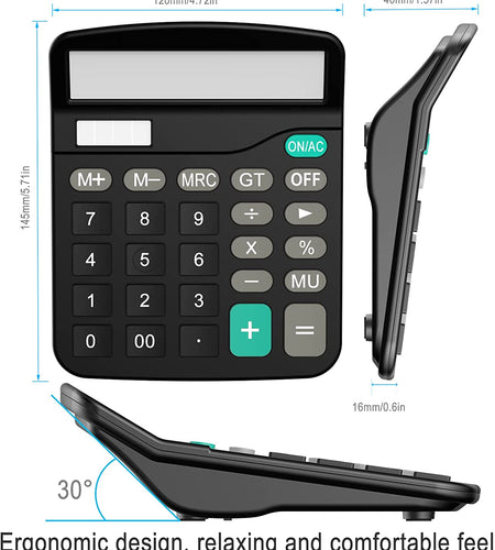 Calculator, Standard Function Desktop Calculator, Black