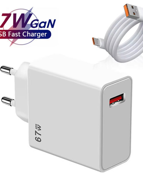 Load image into Gallery viewer, Gan USB Fast Charger Quick Charge 3.0 for Xiaomi 14 13 12 11 10 Ultra Redmi Note 12T 13 Pro Turbo 6A USB Type C Charging Cable
