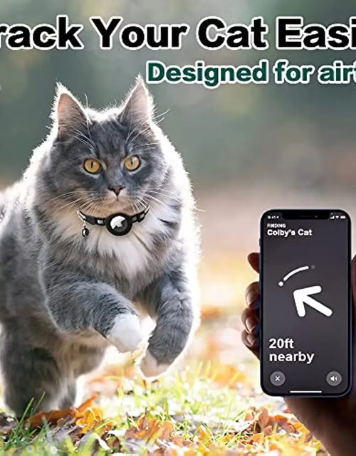 Load image into Gallery viewer, Reflective Breakaway Airtag Cat Collar 0.4Inch Adjustable with Holder Bell for Kitten Small Cat Daily Use without Locator
