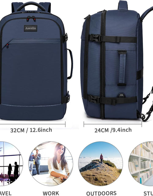 Load image into Gallery viewer, 18 Inch Travel Laptop Backpack for Women Men，Business Travel Backpack Fit Flight Approved Water Resistant Computer Backpack Suitcase Backpack Black
