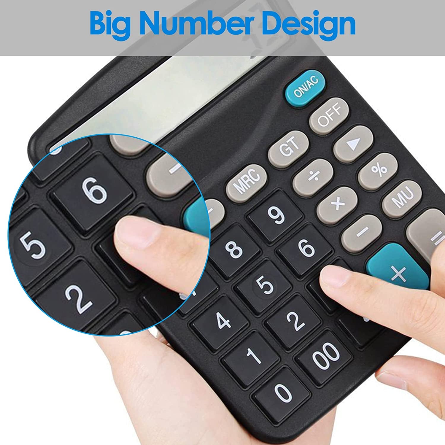 Calculator, Standard Function Desktop Calculator, Black