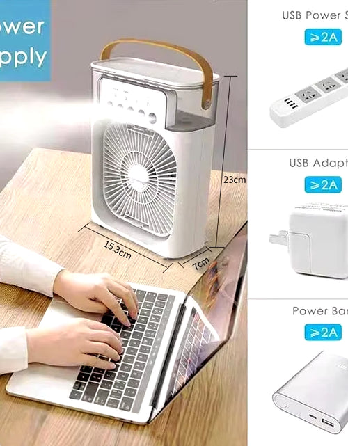 Load image into Gallery viewer, New 3 in 1 Fan Air Conditioner Household Small Air Cooler LED Night Light Portable Humidifier Air Adjustment Fan Office Home Fan
