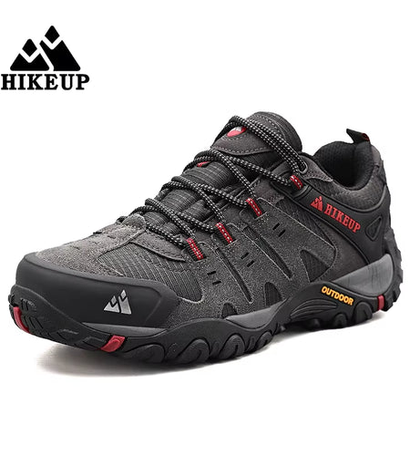 Men'S Hiking Shoes Suede Leather Outdoor Shoes Wear-Resistant Men Trekking Walking Hunting Tactical Sneakers